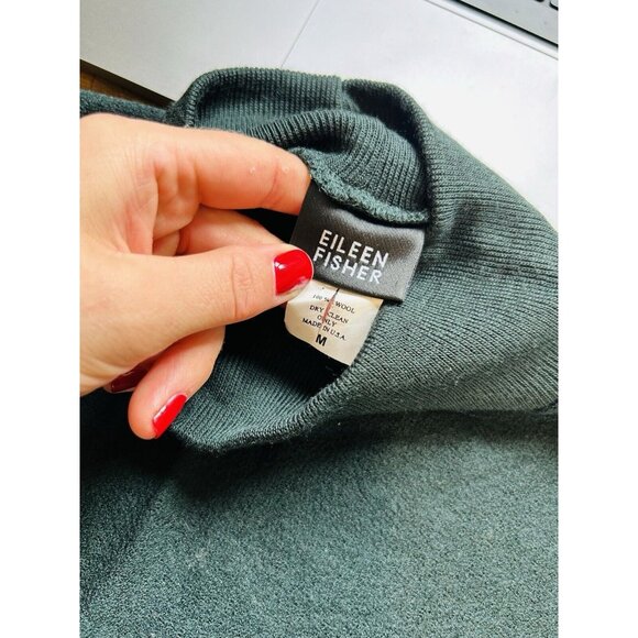 Eileen Fisher Wool Knit Turtleneck Blouse Lightweight Sweater - Picture 2 of 4